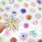 50 Pcs Fireworks Scrapbook Stickers – Waterproof Clear Aesthetic Stickers - Image 3