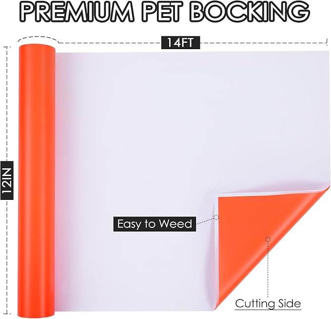 TORC Neon Orange Permanent Vinyl 12" x 14 FT Matte Orange Adhesive Vinyl Roll - Image 2