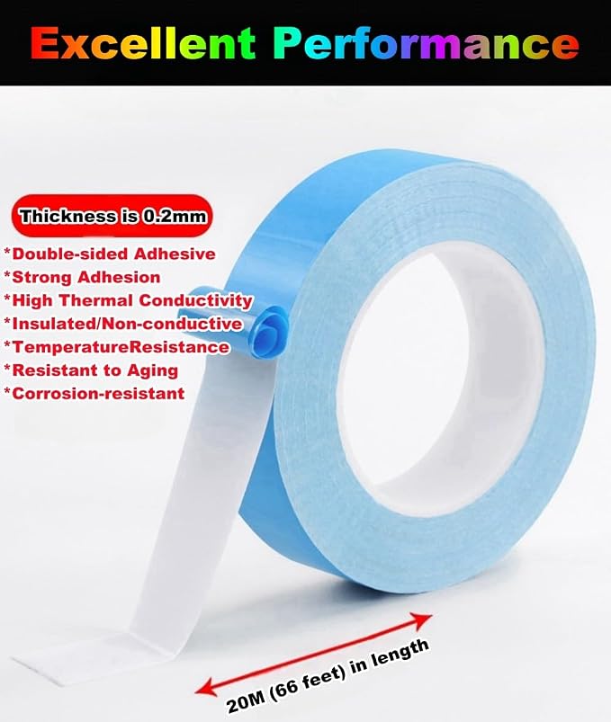 Double Sided Tape 1inch x 66Feet Thermal Tape Heavy Duty Super Strong Adhesive - Image 2