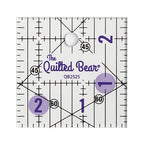 The Quilted Bear Square Quilting Ruler, Transparent Acrylic, 2.5" x 2.5" | by TheQuiltedBearsProducts