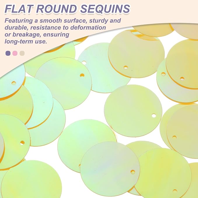 MECCANIXITY 700 Pcs Flat Round Sequins 15mm/0.6 Inch Loose Paillettes Craft - Image 3