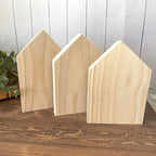 10 Pieces Unfinished House Shaped Wooden Cutouts Rustic Farmhouse Wooden - Image 7