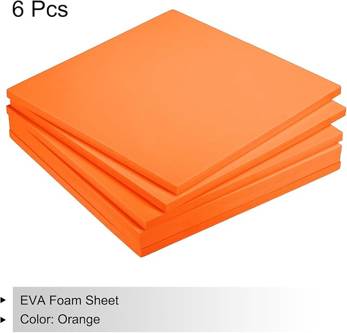 MECCANIXITY EVA Foam Sheets Orange 9.8 Inch x 9.8 Inch 10mm Thick Crafts Foam - Image 3