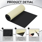 BENECREAT 118x11.8 Inch Black Self Adhesive EVA Foam Roll, 2mm Thick Adhesive - Image 4
