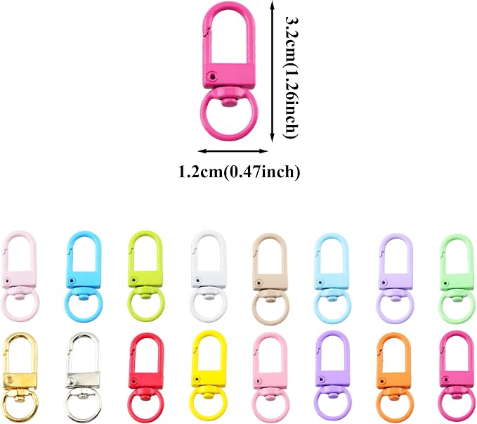 KJML DIY Keychain clip 60pcs Swivel Snap Lobster Claw Keychain Clasps Lanyard - Image 7