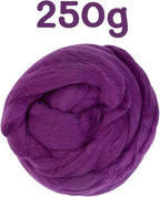 QMNNMA Wool Roving Bulk, 8.82oz Needle Felting Wool-Dark Purple | Wool Roving - Image 2