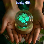 3D Four-Leaf Clover Crystal Ball 60mm Good Luck Gifts Ideas - Image 7