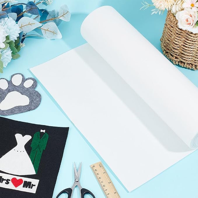 BENECREAT 118x15.7inch Felt Roll, Floral White Craft Felt Fabric, 2mm Thick - Image 5