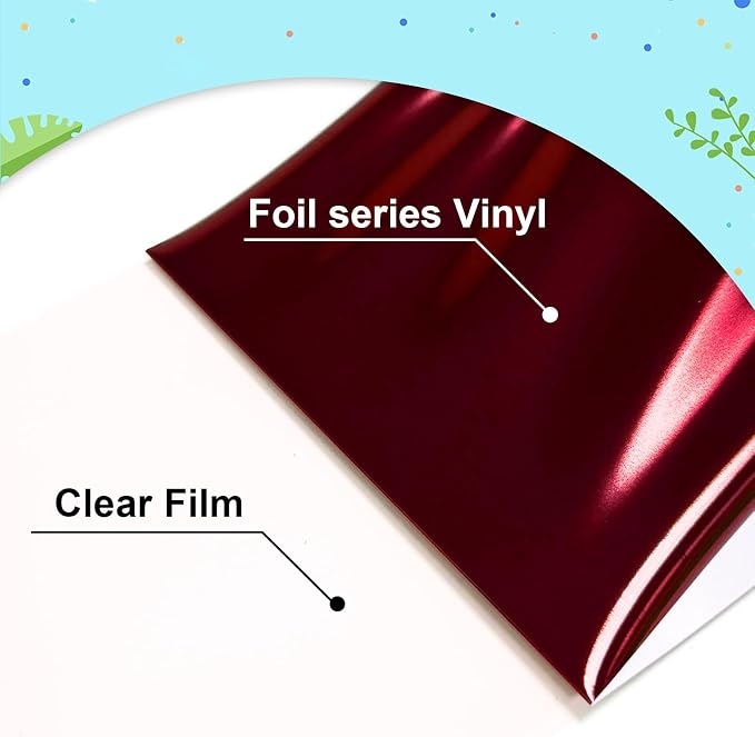 Metallic Red Foil Heat Transfer Vinyl 12Inch*6FT Bundle Chrome HTV in Vibrant - Image 3
