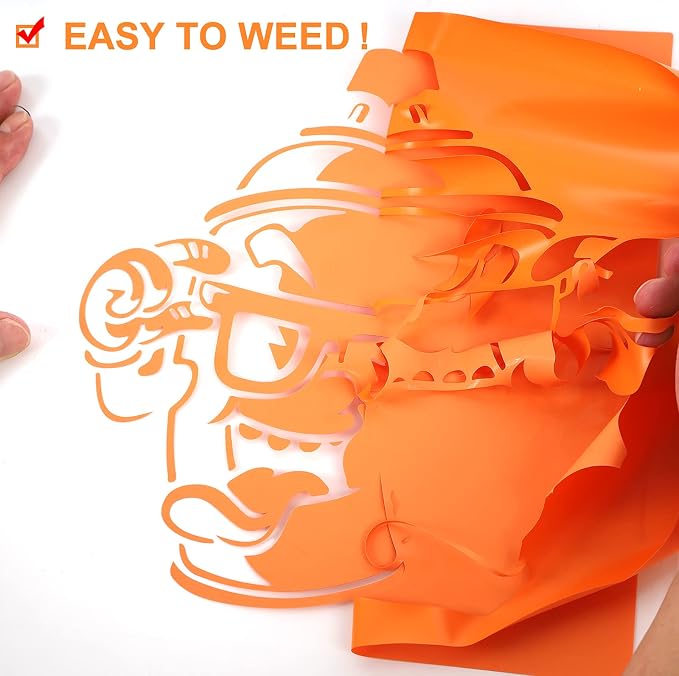 FUNKAKA Orange HTV Heat Transfer Vinyl Bundle, 10 Sheets Sticky HTV Vinyl - Image 4