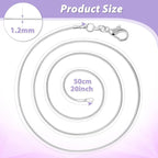 PAXCOO 25 Pack Chains for Jewelry Making, Necklace Chains Bulk Silver Plated - Image 4