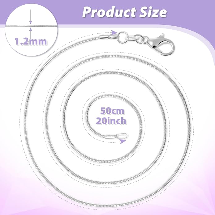 PAXCOO 25 Pack Chains for Jewelry Making, Necklace Chains Bulk Silver Plated - Image 4