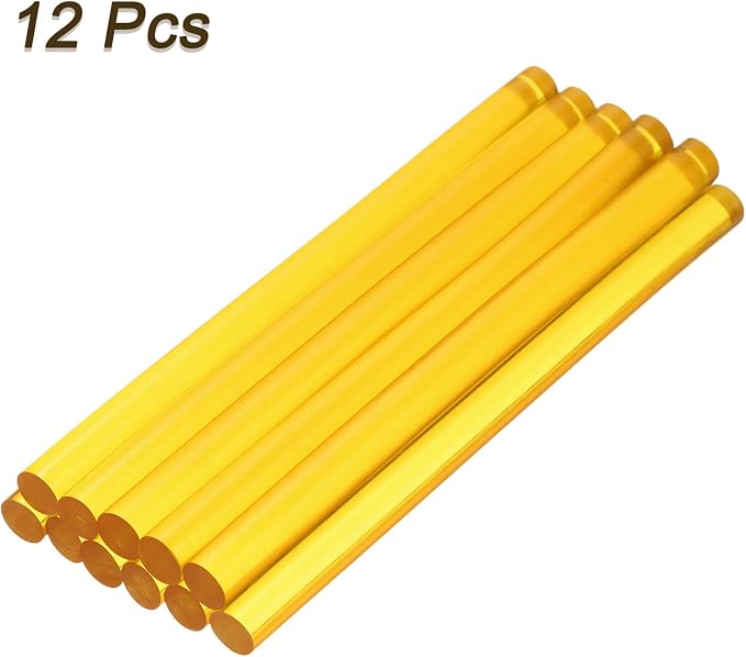 uxcell Mini Hot Glue Sticks for Glue Gun 7mm x 100mm Transparent Yellow 12pcs - Image 3