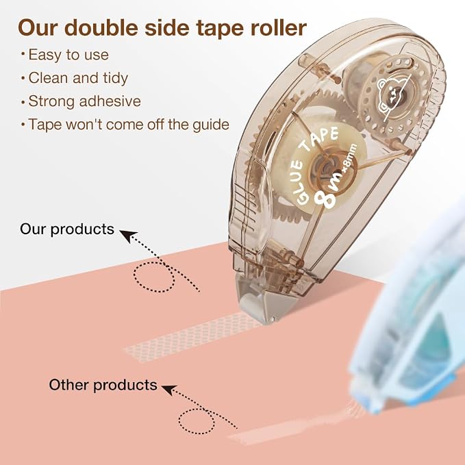 Double Sided Tape Roller, 8 Pack Adhesive Scrapbook Tape Runner - Image 2
