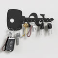 PMMASTO Key Holder Wall Mounted, Key Hooks for Wall, Stainless Steel Black Key Organizer with 6 Hooks, Decor Rack for Entryway, Hallway, Garage, Mudroom, Office