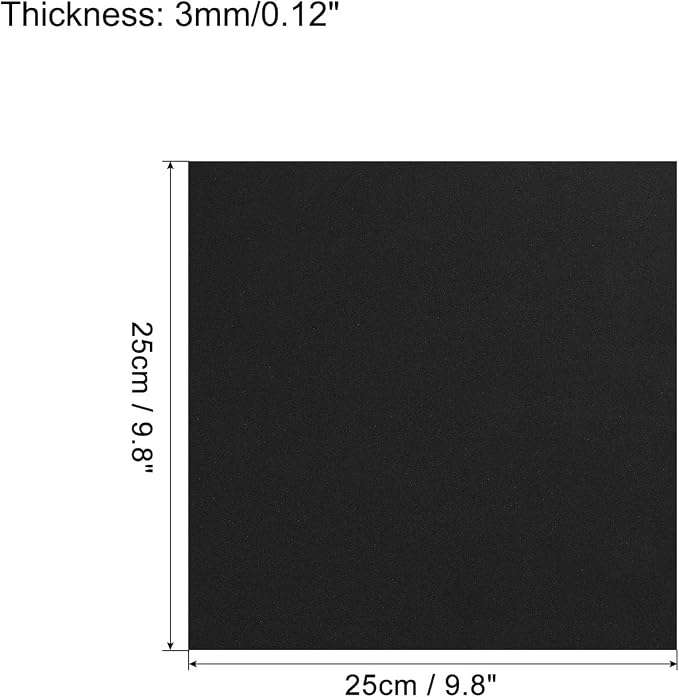 MECCANIXITY EVA Foam Sheets Black 9.8 Inch x 9.8 Inch 3mm Thick Crafts Foam - Image 2