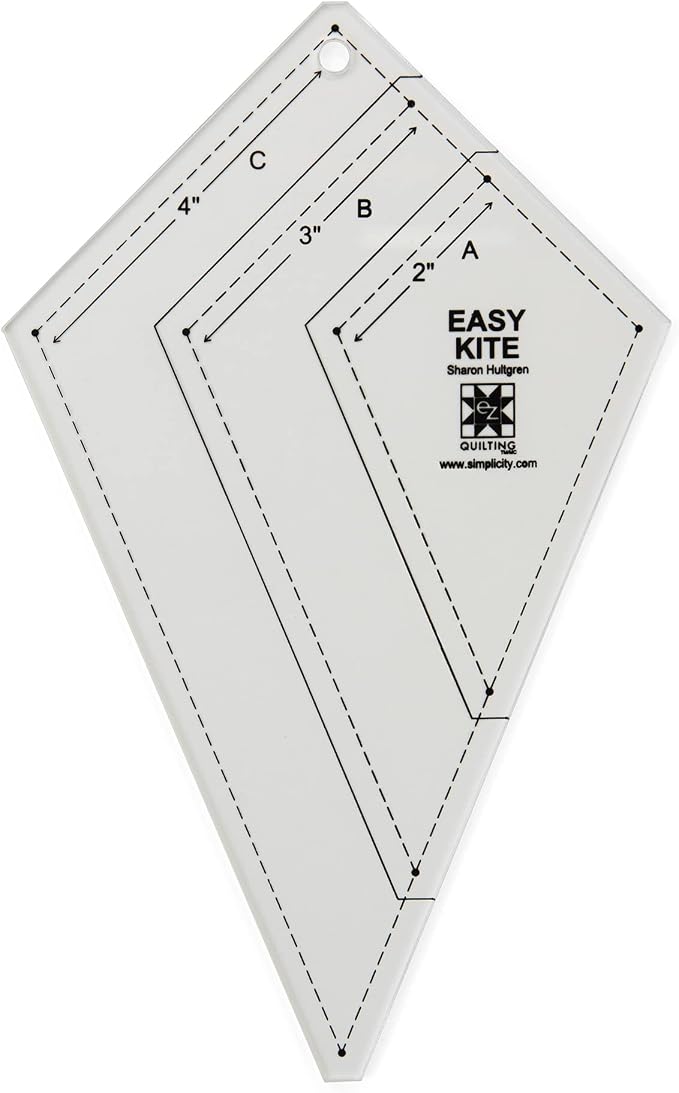 EZ Quilting 8829477 Acrylic Kite Quilting Template Set, Sizes 2.75" x 4.75" - Image 4