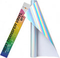 HTVRONT Metallic Holographic Silver Iron on Vinyl, 12in x 8ft HTV Vinyl | Iron by HTVRONT