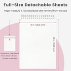 9"x12" Sketchbook Pink, 1 Pack-100 Sheets Cute Sketchbook - Image 2