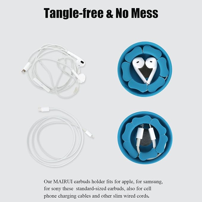 MAIRUI Wired Earbud Case Earphone Headphone Cord Organizer Earbuds Wrap Soft - Image 4