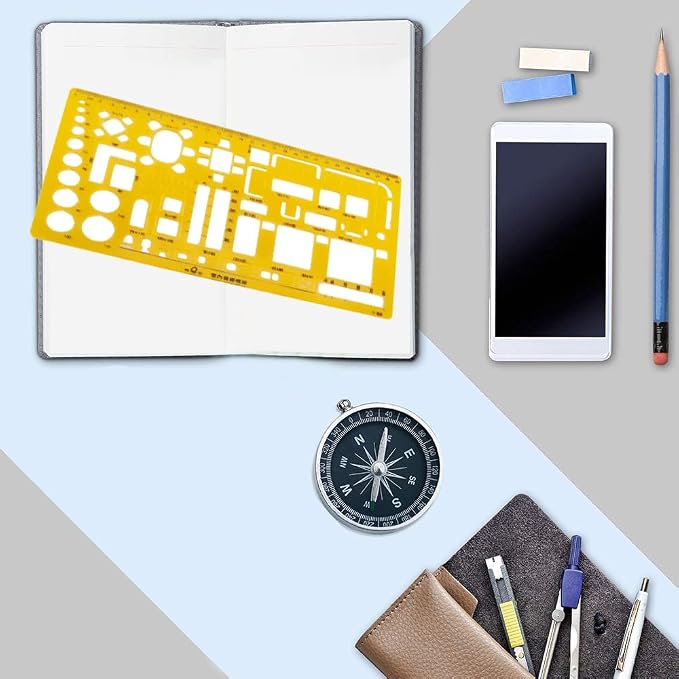 Utoolmart Architect Interior Design Geometric Drafting Drawing Template Ruler - Image 7