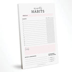 CARDAMONOLY Habit Tracker Notepad in Black and Light Pink- 50 Page Tear Off by CARDAMONOLY