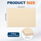 MECCANIXITY 3pcs Basswood Sheets 6 x 4 x 3/16 Inch Unfinished Wood Boards - Image 2