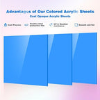 Adrattnay Sky Blue Acrylic Sheets 1/8" Thick, - Image 3