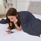 Weighted Blanket 7lbs Twin Size Dark Grey 41"x60" Weighted Blankets Heavy - Image 6
