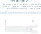 ANPURZII 2PCS #5 30 Inch White Separating Jacket Zippers - Image 3