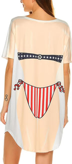 Ekouaer Women's Bikini Shirt Cover Up Short Sleeve Cute Bikini Print Cover-Up - Image 2