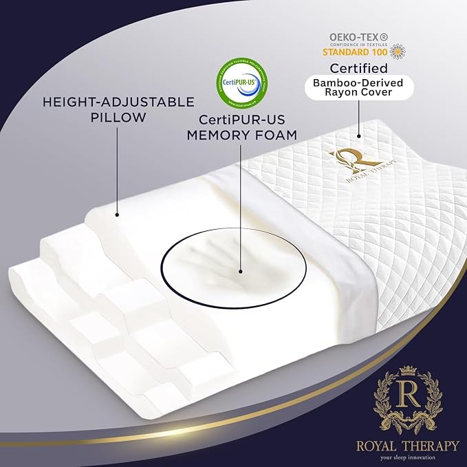 Royal Therapy King Memory Foam Pillow – Ergonomic Cervical Pillow - Image 8