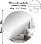 12'' Round Wall Mirror Tiles Self Adhesive Circle Mirror - Image 2