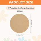 MECCANIXITY 24 Pcs Circle Card Stock, 10inch Round Cutouts Paper Thick - Image 2