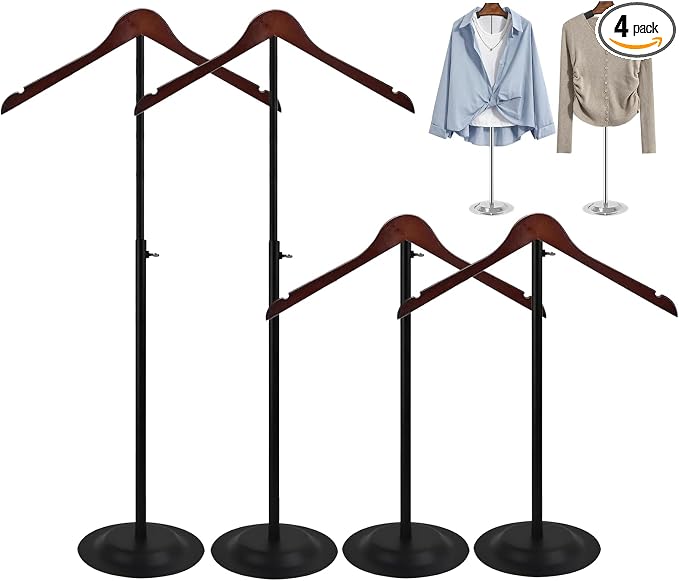 4 Pack T Shirt Display stand, Adjustable T shirt Shoulder Stand by Unknown