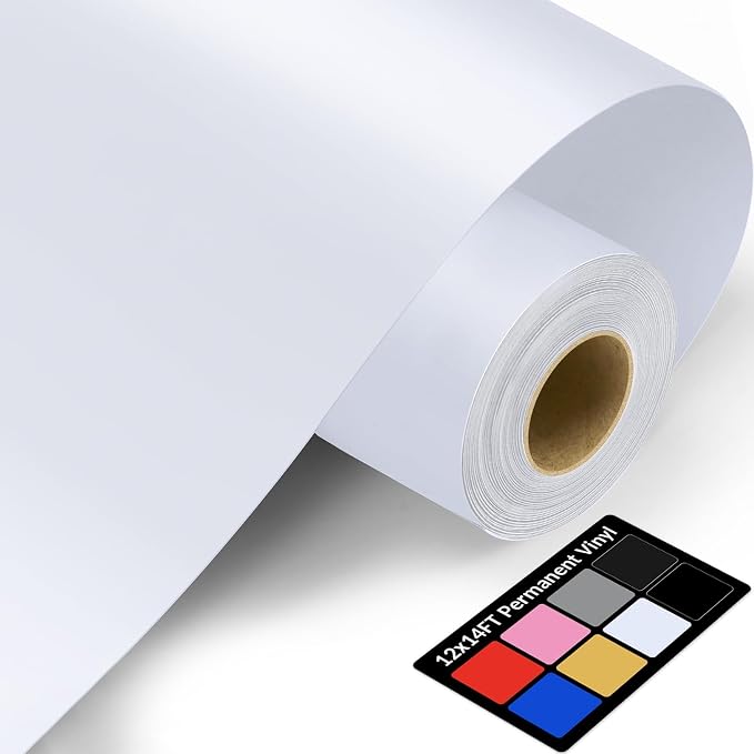 12" x 14FT White Vinyl by Sooez