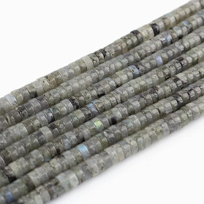 155pcs 3x2mm Genuine Spectrolite Labradorite Heishi Disc Rondelle Spacer Stone by LIFAVOVY