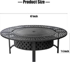 OutVue 47 Inch Fire Pit with 2 Grills, Wood Burning Fire Pits - Image 6