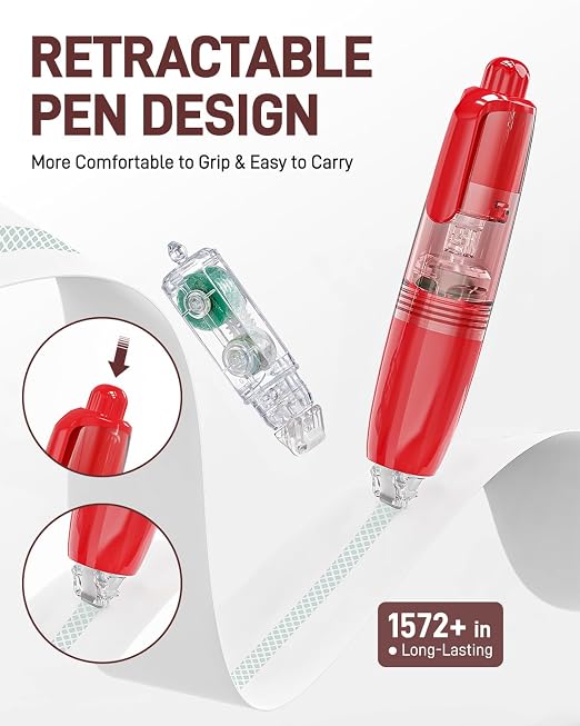 8 Pack Retractable Double-Sided Tape Roller - Image 2