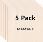 5 Pack 12"x12"x1/8 Basswood Sheets by twinsfox