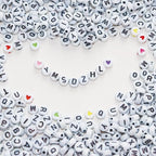 YMSDZHL Alphabet Beads A-Z 1300+Pcs Letter Beads, Acrylic 4x7mm Round Letter - Image 6