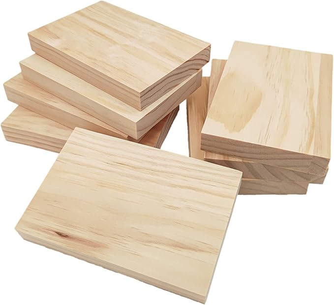 8PCS Rectangle Wood Boards Unfinished Wood Blocks by Anktily