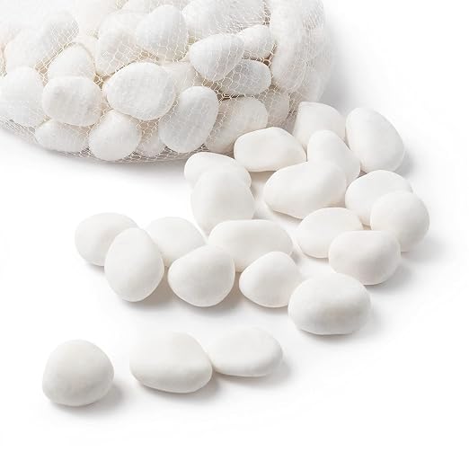 River Rocks Decorative Ornamental Vase Filler 1"-1.5" White Aquarium Gravel 5 by RoyalImports