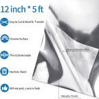 VINYL FROG Silver Metallic Foil Heat Transfer Vinyl 12" x5ft Silver HTV Vinyl - Image 2