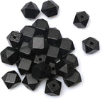 20mm Black Wooden Geometric Beads by woodeni