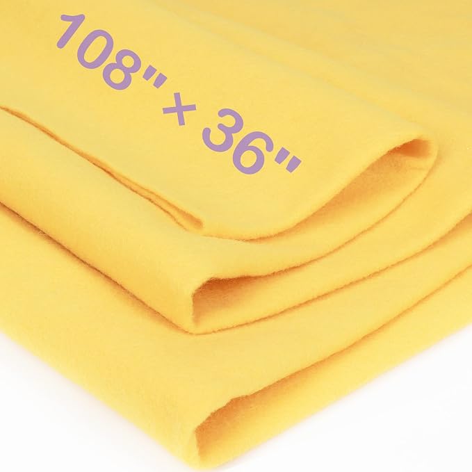 XSEINO Butter Yellow Large Felt Fabric 108" X 36 ", 1.4 mm Thick Soft Felt by XSEINOiscreating%EF%BC%81