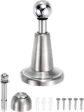 uxcell Magnetic Door Stopper, 304 Stainless Steel Magnetic Door Stop Catch, Soft-Catch Brushed Nickel Hold Door Open Wall Mount for Bottom of Door, Silver