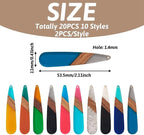 FASHEWELRY 20Pcs Teardrop Resin Wood Earrings Charms Drop Wooden Earring Blanks - Image 2