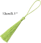 VAPKER 100 Pieces Light Green Color 13cm/5-Inch Silky Handmade Soft Tassels - Image 2