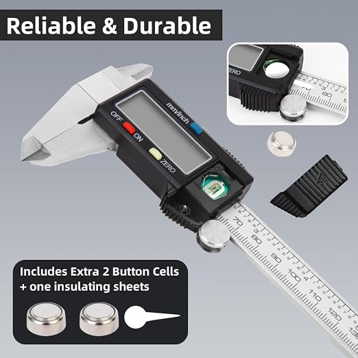 Digital Caliper Measuring Tool, Stainless Steel Vernier Caliper Digital 6IN | - Image 4